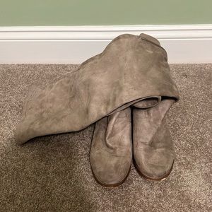 Steve Madden Women’s Tall Over the Knee Boots in Grayish Tan Suede